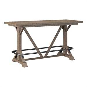 Brown 78&quot Wide Wide Rustic Bar Height Trestle Dining Table