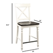 Brown and White Country Bar Stools (Set of 2)