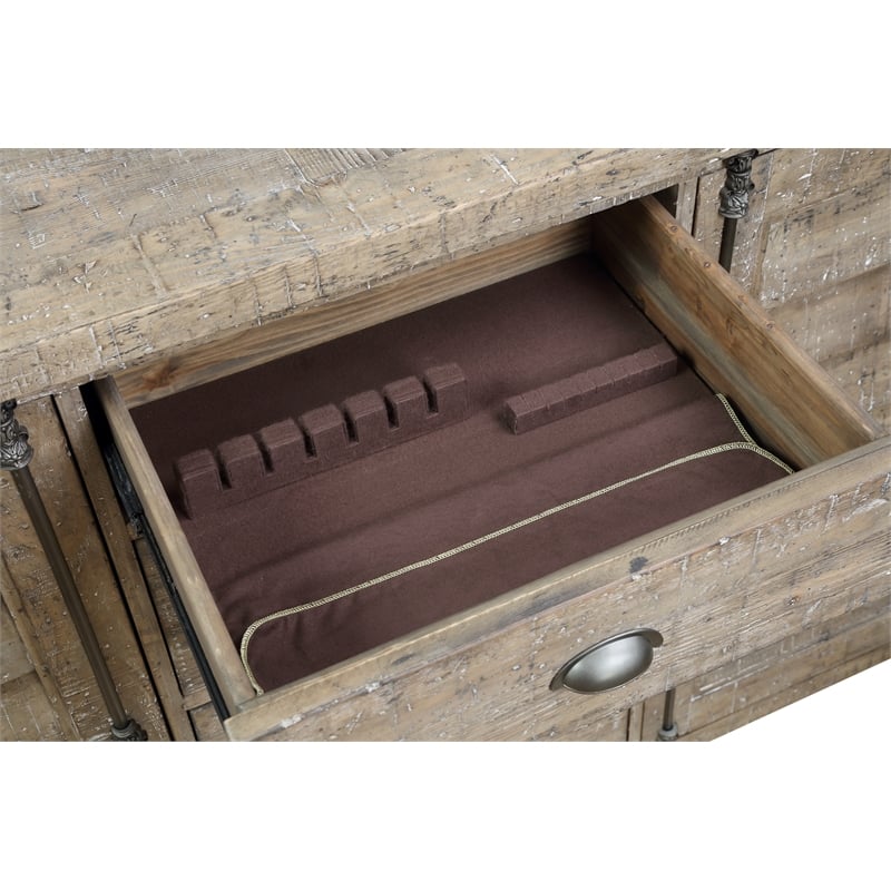 Wallace & Bay Beige Rustic Louvred Door Buffet