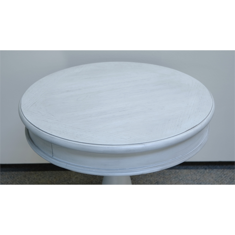 Gray Coastal Round End Table