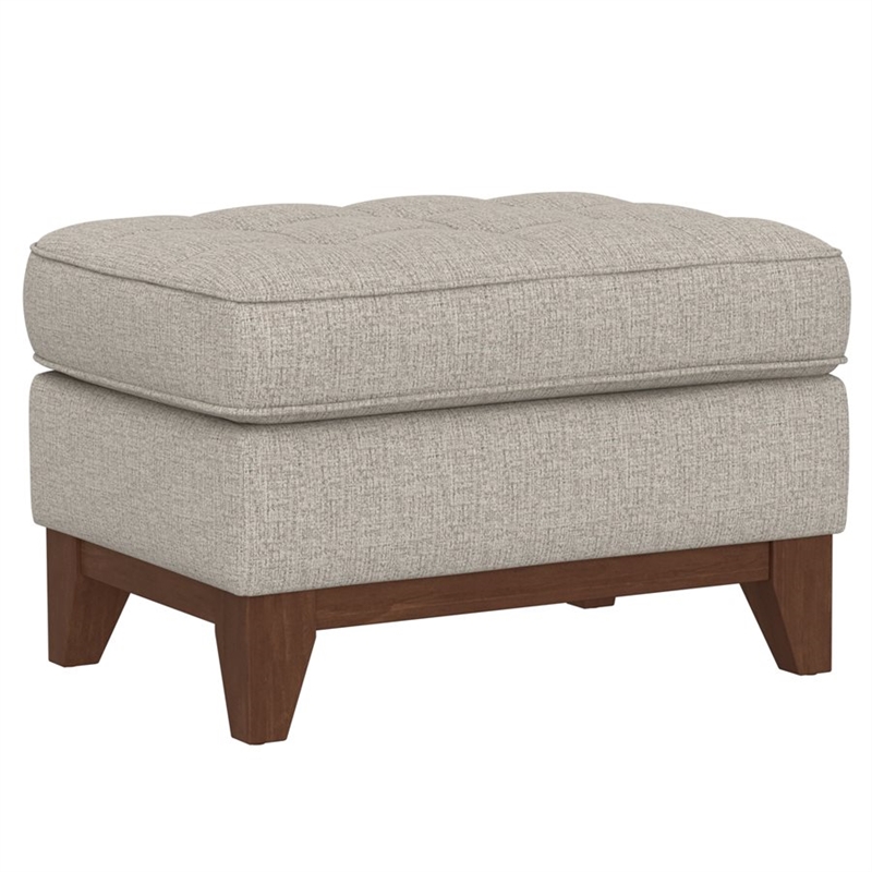 Wallace & Bay Linen Chair Ottoman in Brown