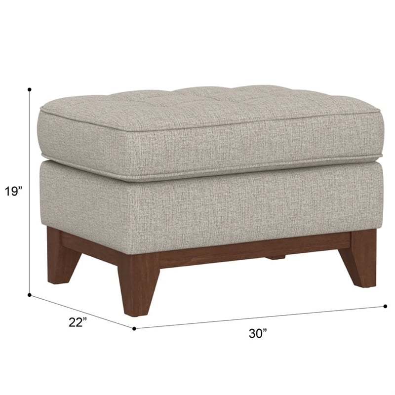 Wallace & Bay Linen Chair Ottoman in Brown
