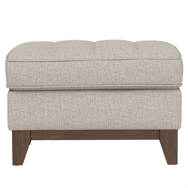 Wallace & Bay Linen Chair Ottoman in Brown