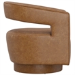 Brown Faux Leather Swivel Accent Chair