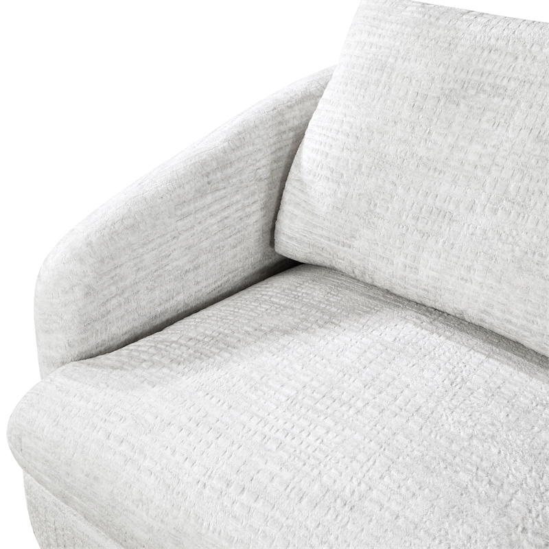 White Transitional Swivel Accent Chair