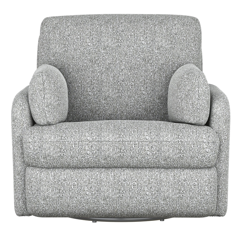 Gray Manual Recliner with Swivel and Glide