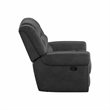 Gray Gliding Recliner with Nailhead Trim