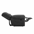 Gray Gliding Recliner with Nailhead Trim