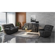 Gray Gliding Recliner with Nailhead Trim