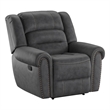 Gray Gliding Recliner with Nailhead Trim