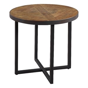 Wallace & Bay Gray 24&quot Wide Round End Table