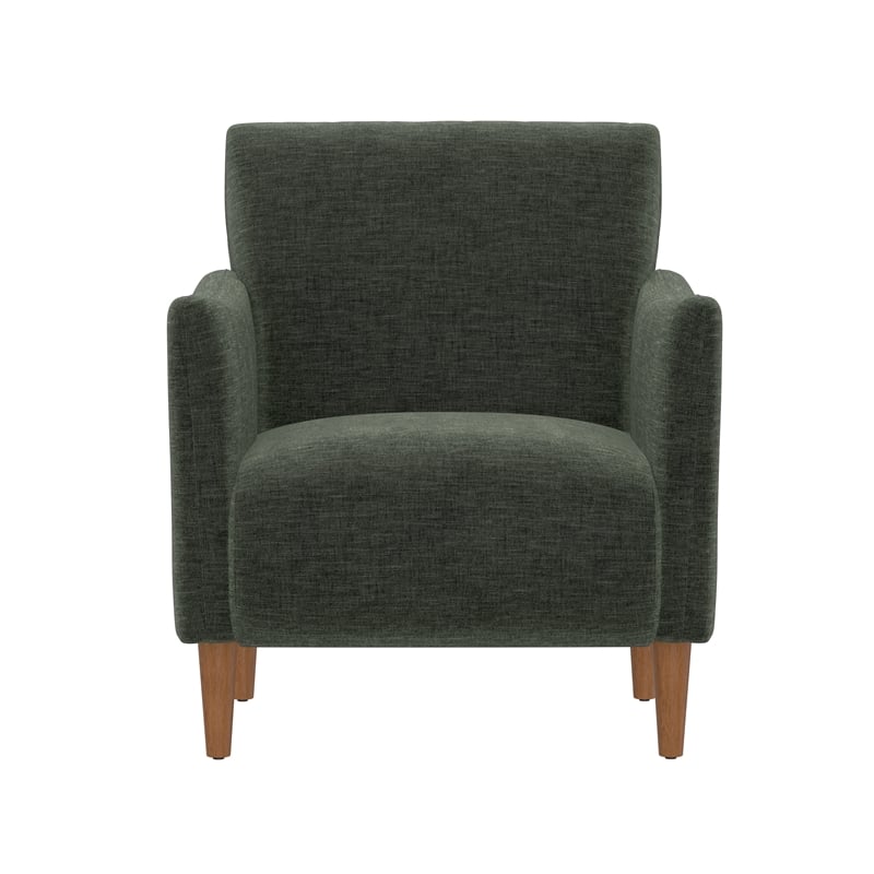 Green Chenille Transitional Swivel Accent Chair