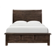 Brown Solid Wood King Sleigh Bed