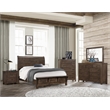 Brown Solid Wood King Sleigh Bed