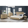 Brown Oak Veneer King Panel Bed