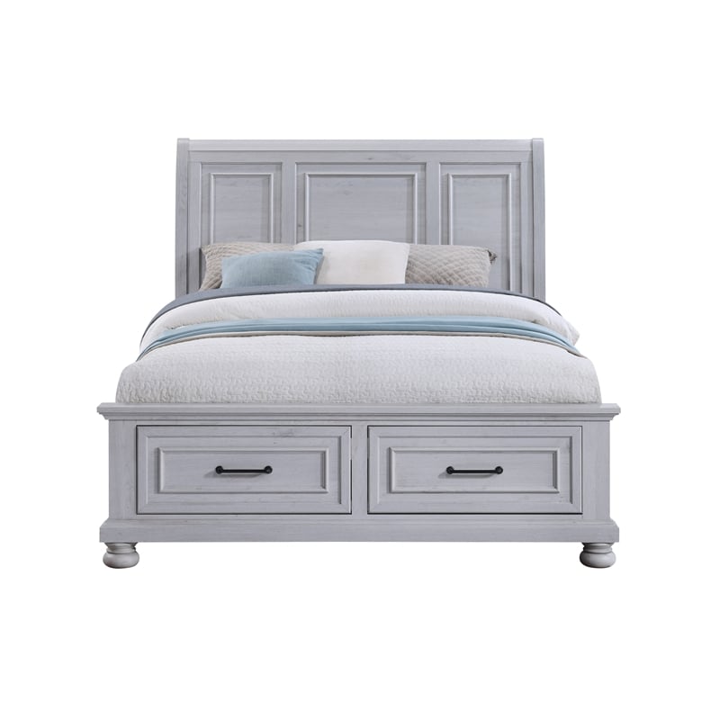 Gray Coastal Storage Queen Storage Bed