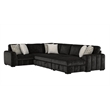 Black Pop-Up Sleeper Sectional Sofa with Storage Chaise and Ottoman