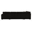 Black Pop-Up Sleeper Sectional Sofa with Storage Chaise and Ottoman