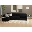 Black Pop-Up Sleeper Sectional Sofa with Storage Chaise and Ottoman