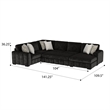 Black Pop-Up Sleeper Sectional Sofa with Storage Chaise and Ottoman