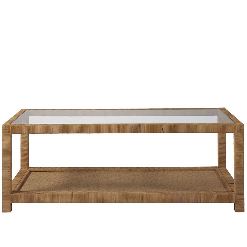 Coastal Living by Universal Furniture Escape Long Key Brown Rattan Coffee Table