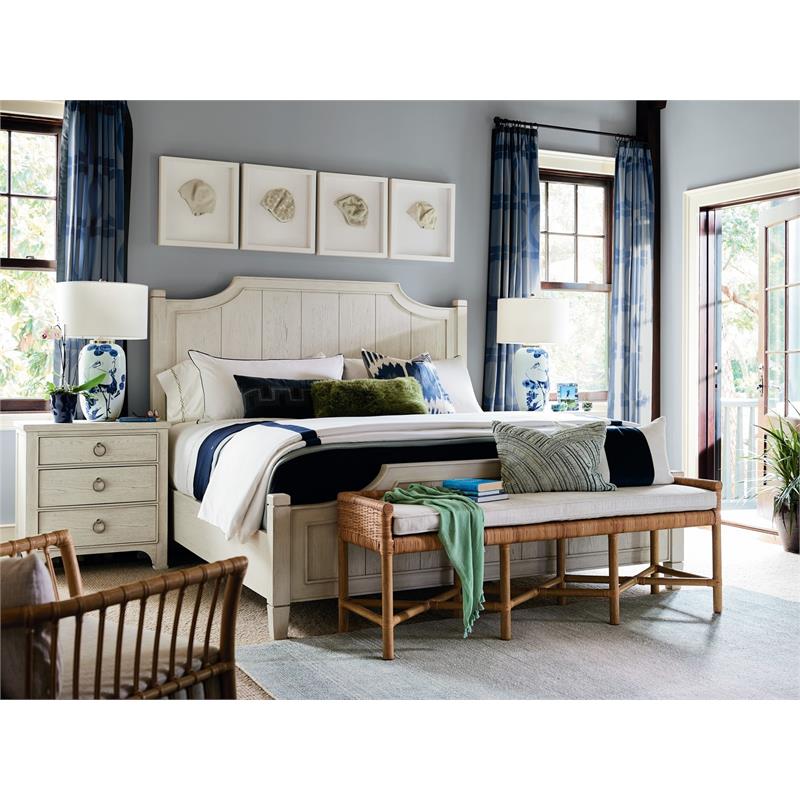 Coastal Living Escape Surf Side Wood Panel Bed King in Gray Finish