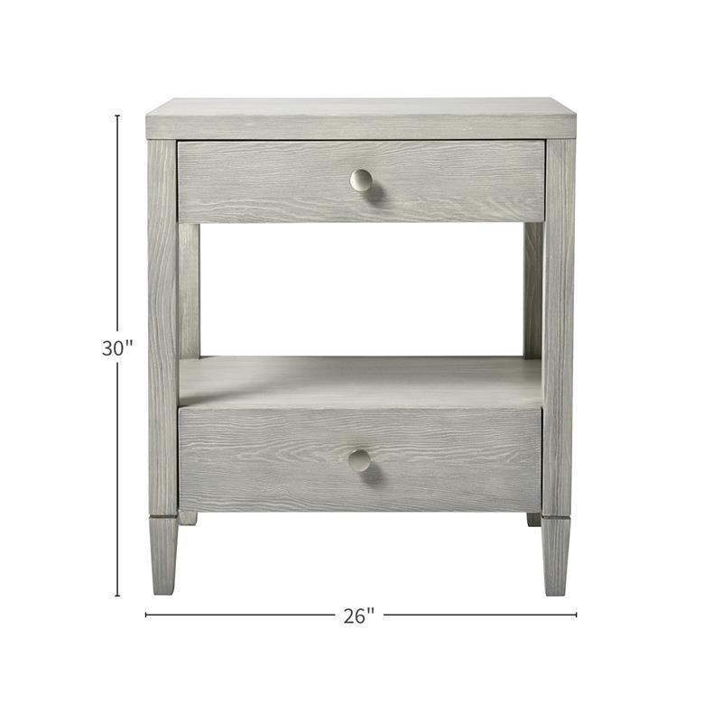Coastal Living Escape Wood Bedside Table in Gray Finish