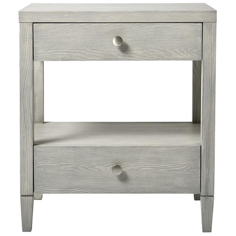 Coastal Living Escape Wood Bedside Table in Gray Finish
