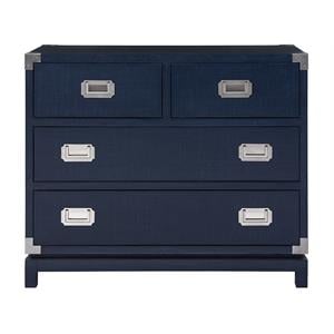 Coastal Living Escape Coastal Wood Campaign Chest in Blue
