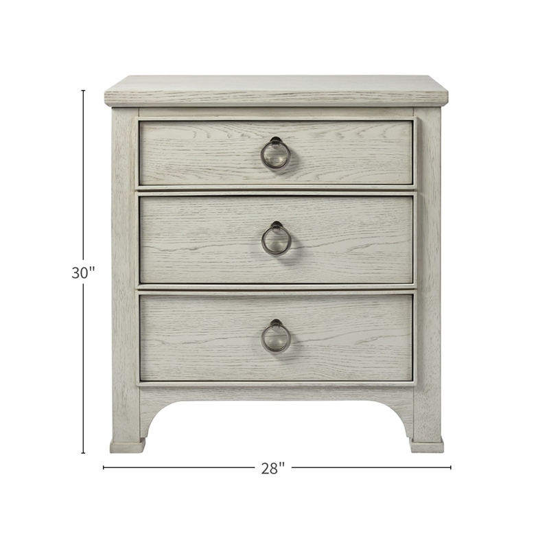 Coastal Living Furniture Escape 3 Drawer Nightstand in Sandbar Gray Finish