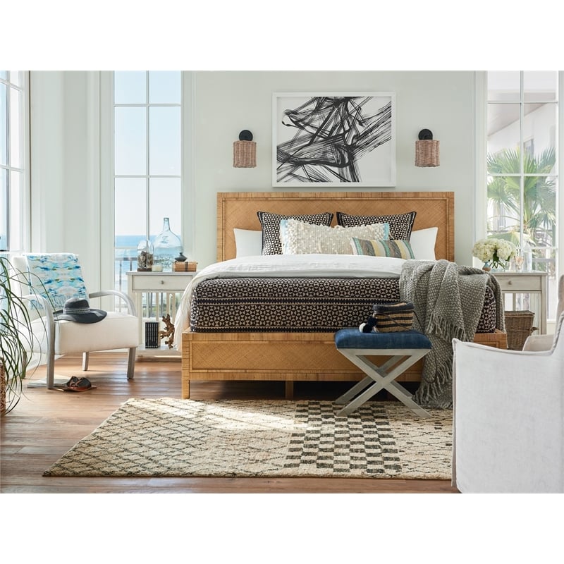 Coastal Living Escape One Drawer Nightstand in Gray Finish with Stone Top