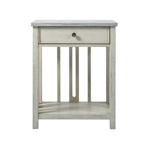 Coastal Living Escape One Drawer Nightstand in Gray Finish with Stone Top