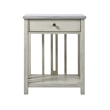 Coastal Living Escape One Drawer Nightstand in Gray Finish with Stone Top