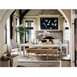 Escape Hamptons Upholstered Wood Dining Chair with Nailheads in Gray Set of 2
