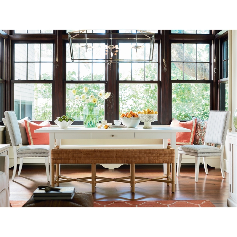 Escape Hamptons Upholstered Wood Dining Chair with Nailheads in Gray Set of 2