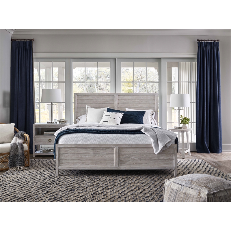 Coastal Living Getaway King Wood Panel Bed in Sea Oat