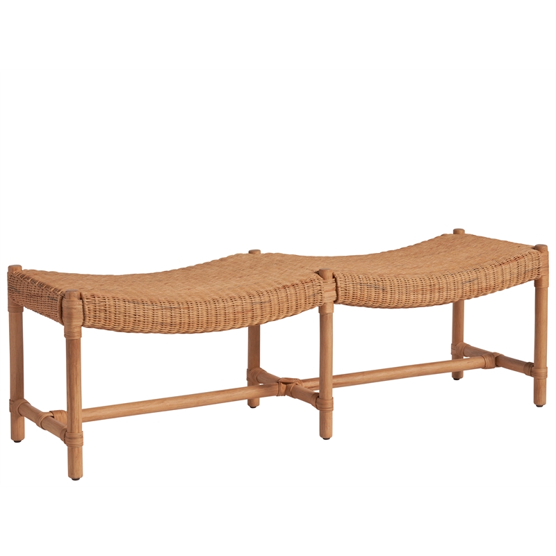 Coastal Living Murro Bay Bench in Natural Cane and Oak