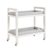 Coastal Living Jupiter Bar Cart in Weathered White Oak & Blue Wrapped Seagrass