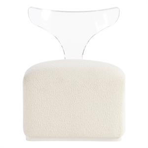Coastal Living Mirissa Swivel Chair in Clear Acrylic and Soft White Upholstery