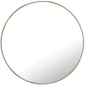Elegant Decor Eternity 32&quot Round Metal Frame Mirror in Brass