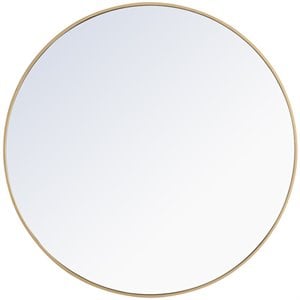 Elegant Decor Eternity 42&quot Round Metal Frame Mirror in Brass