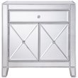 Elegant Decor Contempo 2 Door Contemporary Mirrored Accent Cabinet in Silver