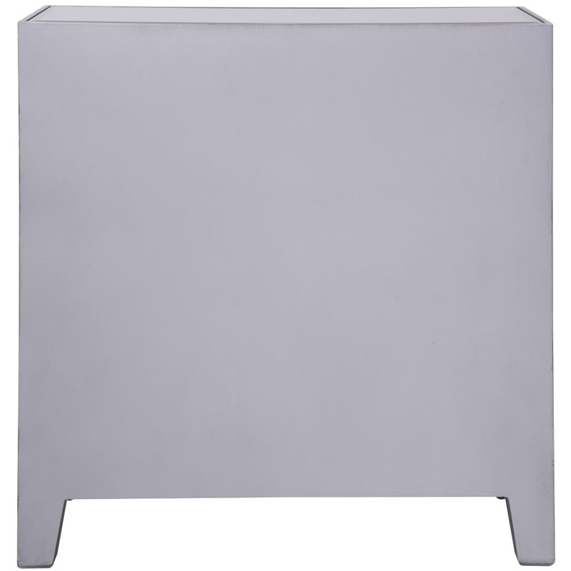 Elegant Decor Contempo 2 Door Contemporary Mirrored Accent Cabinet in Silver