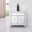 Elegant Decor Contempo 2 Door Contemporary Mirrored Accent Cabinet in Silver
