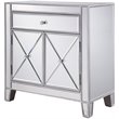 Elegant Decor Contempo 2 Door Contemporary Mirrored Accent Cabinet in Silver