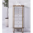 Elegant Decor Contempo 7 Drawer Mirrored Jewelry Armoire in Antique Gold