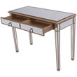 Elegant Decor Contempo 2 Drawer Mirrored Bedroom Vanity Desk in Antique Gold