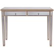 Elegant Decor Contempo 2 Drawer Mirrored Bedroom Vanity Desk in Antique Gold