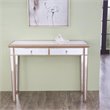 Elegant Decor Contempo 2 Drawer Mirrored Bedroom Vanity Desk in Antique Gold