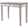 Elegant Decor Contempo 2 Drawer Mirrored Bedroom Vanity Desk in Antique Gold